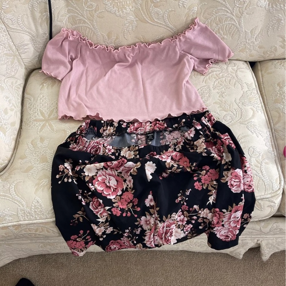 Crop top/short set